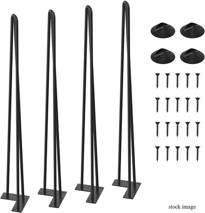 WINSOON USHOM4007 34" Black Coating Metal Bench Legs Hairpin Table Legs for F.ft