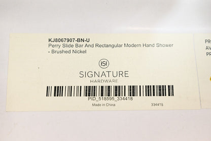 Signature Hardware KJ8067907-BN-U Perry Slide Bar & Rectangular Modern Hand S.