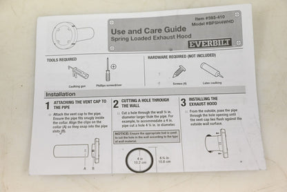 Everbilt BPSH4WHD 4 in. Spring Loaded Exhaust Hood in White