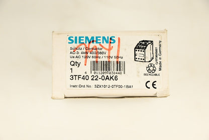 Siemens 3TF4022-0AK6 Contactor