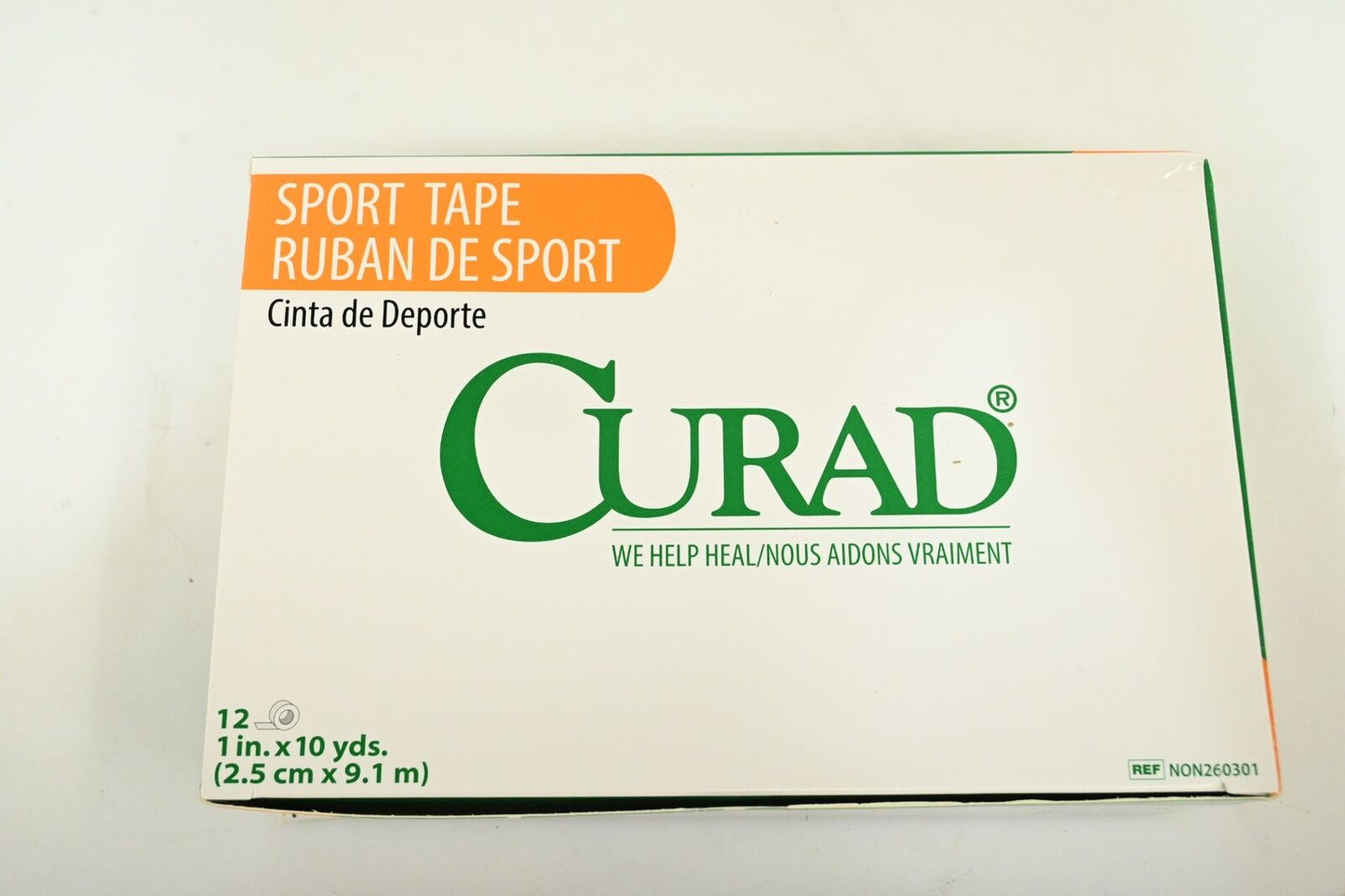 Curad NON260301 Ortho-Porous Sports Adhesive Tape, 1" Wd x 10" Lg, PK 12