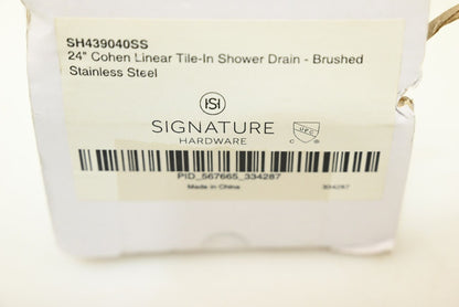 Signature Hardware SH439040SS 24" Cohen Linear Tile-In Shower Drain, Brushed SS