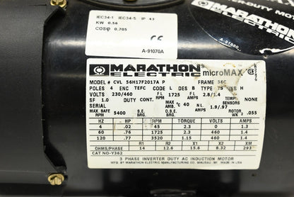 Marathon 56H17F2017A P Electric Motor 230/460 V