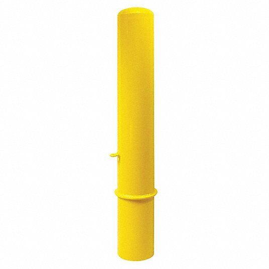 Bollard, Removable, 4", Carbon Steel, Yellow Overal Height: 48 in IBP04040-Y-D