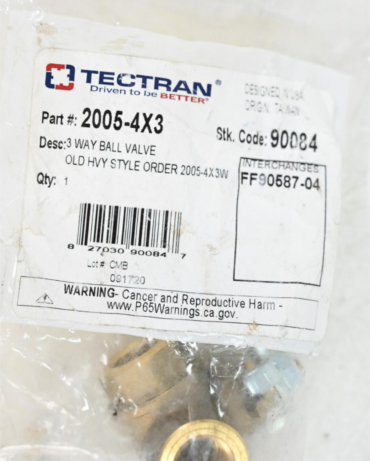 Tectran 2005-4X3 Two Way Three Port Valve