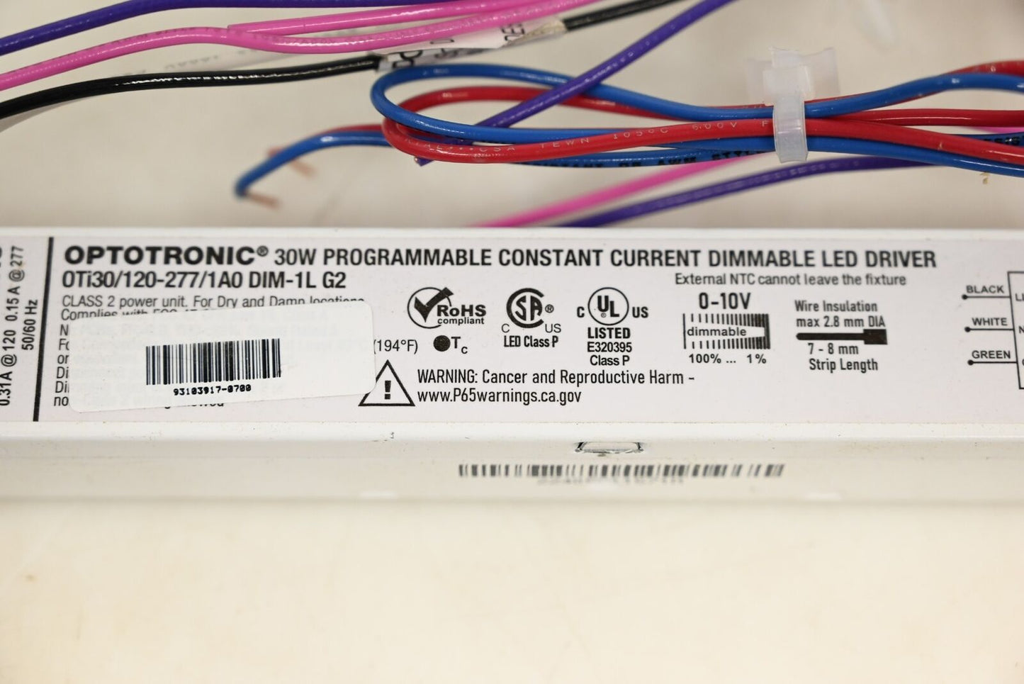 eldoLED 2743WG OPTOTRONIC 30W Constant Current 0-10V Dimmable LED Driver, PK 6