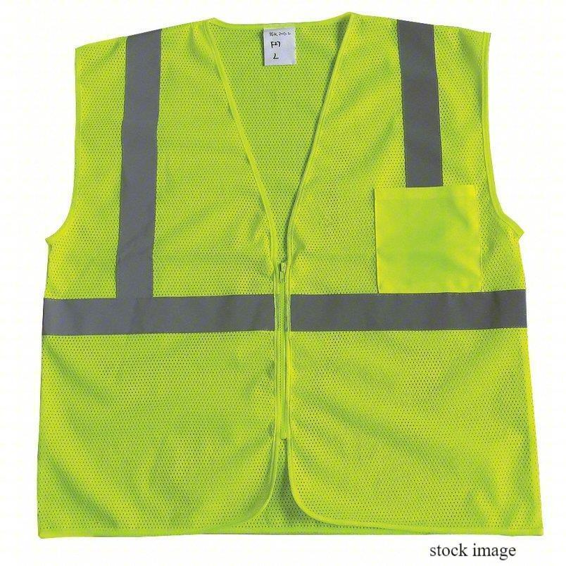 Condor 53YL20 High-Visibility Vest, 2XL, Polyester, PK 10