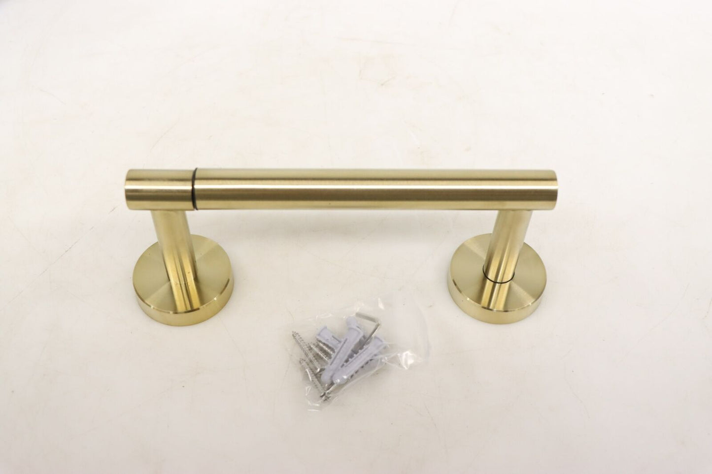 BWE A-91017-BG Double Post Pivoting Wall Mounted Towel Bar Toilet Paper Holder