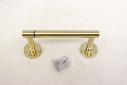 BWE A-91017-BG Double Post Pivoting Wall Mounted Towel Bar Toilet Paper Holder