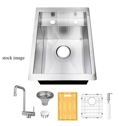 Glacier Bay 4333F Undermount Stainless Steel Single Bowl Bar Workstation Sink