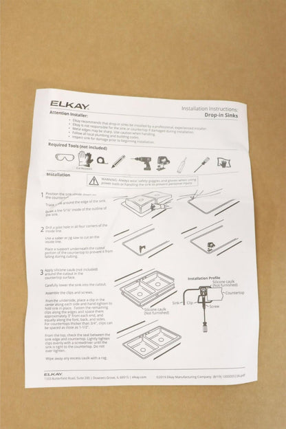 Elkay GECR25213 Celebrity 25" Drop In Single Basin Stainless Steel Kitchen Sink