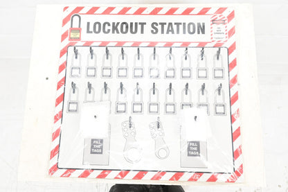 Zing 7802 Lockout Tagout Station Shadow Board, 24 Hooks