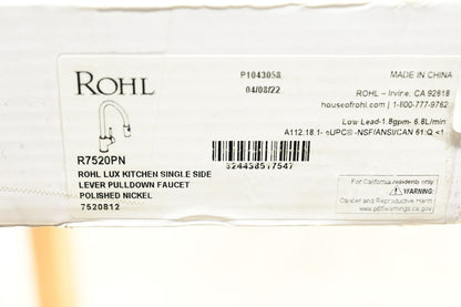 Rohl R7520PN Lux Pull-Down Kitchen Faucet (SMALL SCRATCH)