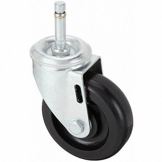 NSF-Listed Sanitary Friction-Ring Stem Caster, P12S-PB040D-SG2, 4 in Wheel Dia.