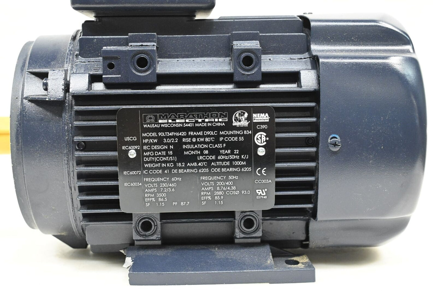 Marathon 090LT34FH6420 Metric Motor, Three Phase, HP 3 (DAMAGED)