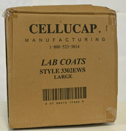 Cellucap 3302EWSL, Lab Coat, Large, White, PK 25