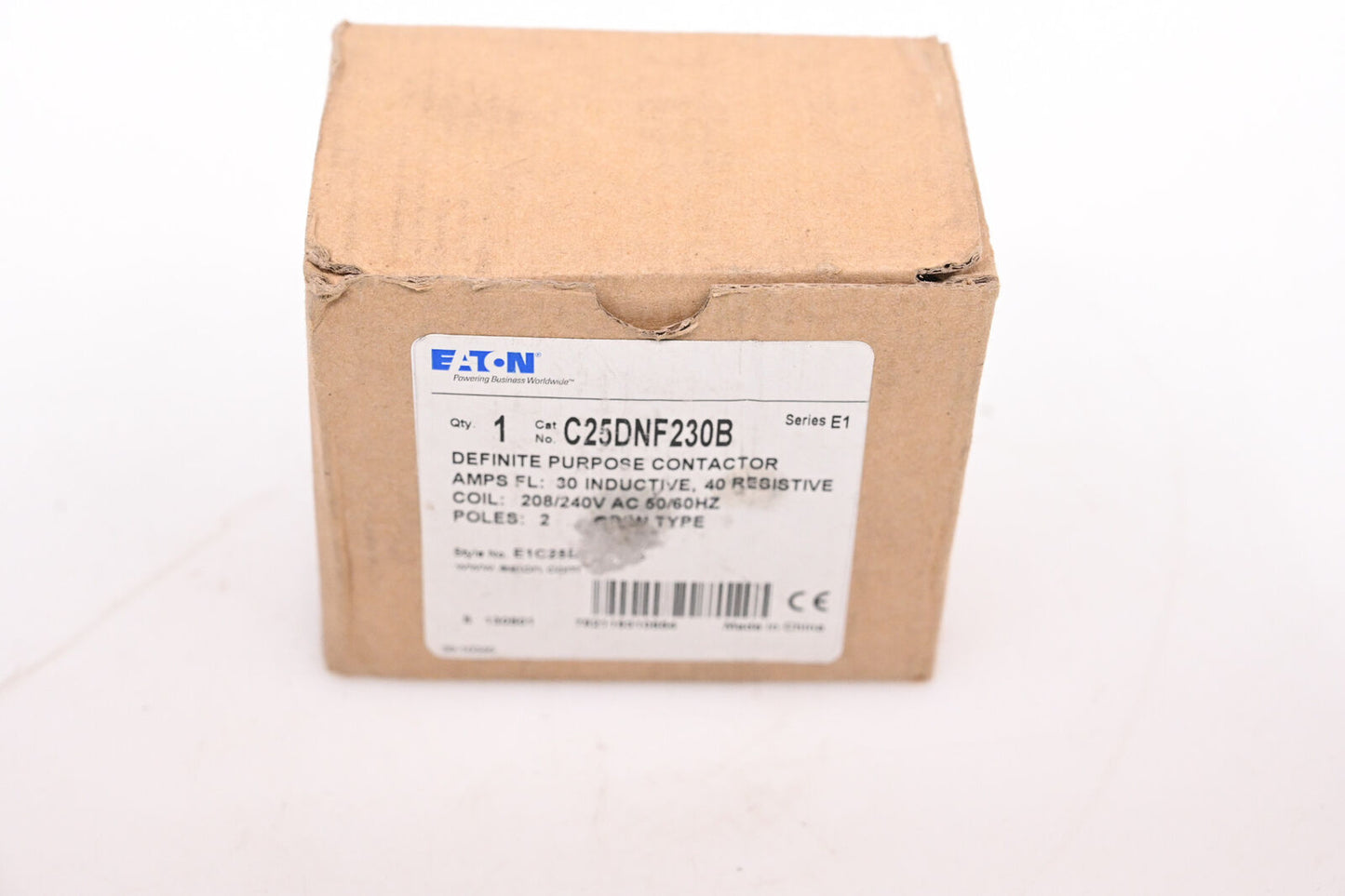 C25DNF230B, Cutler Hammer, C25 Series, type C25, 2P, 1PH, 30A, 600V, Inductive