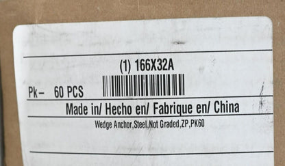 Fabory B70411.050.0700 Wedge Anchor, Steel, PK 60