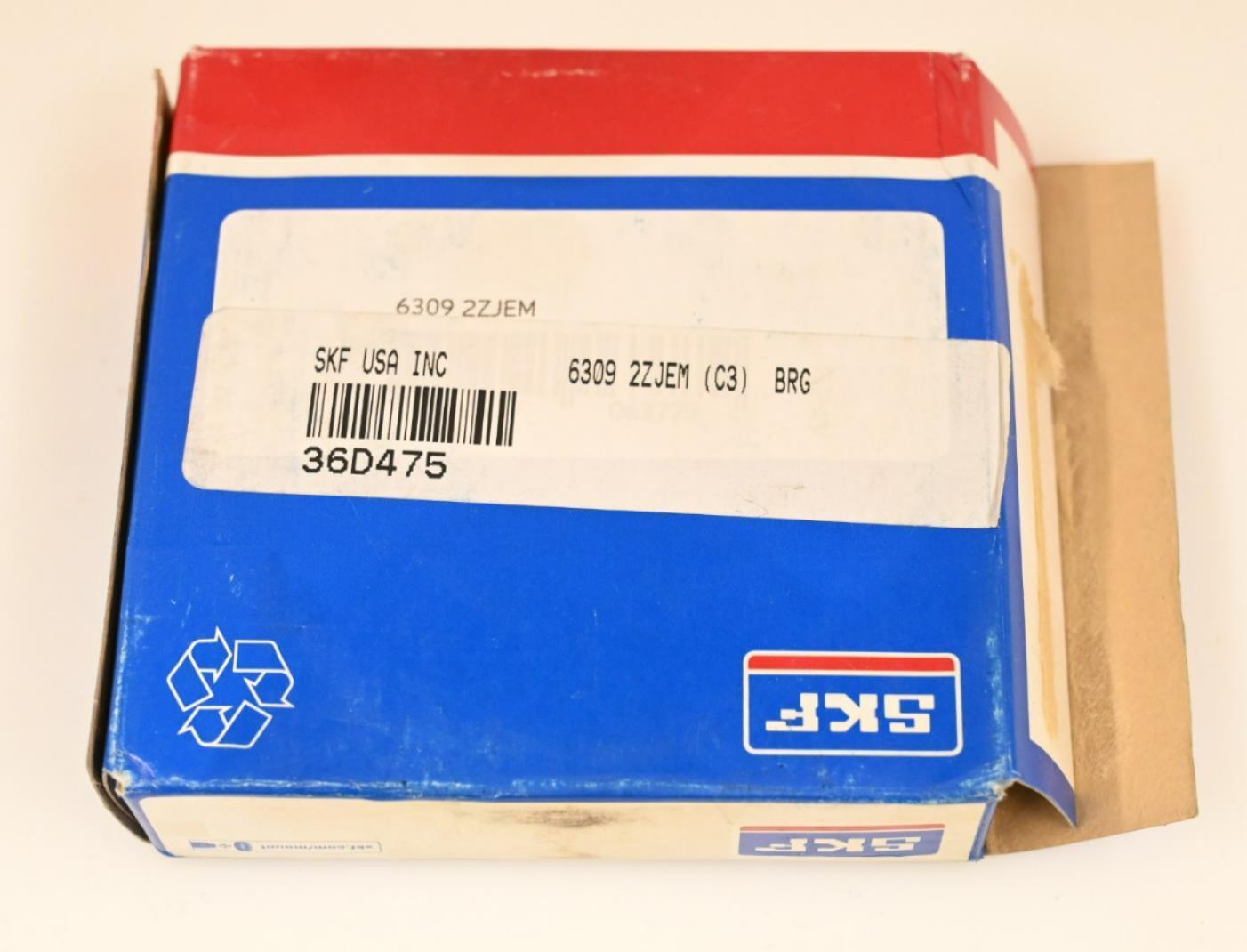 SKF 6309 2Z JEM Radial Ball Bearing, Alloy Steel