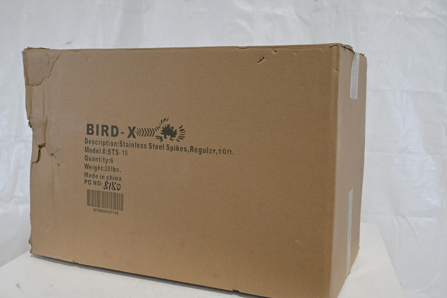 Bird-X STS-10 Bird Repellent Stainless Steel Spikes, 10 ft, 5" W, 4 1/2" H, PK 6