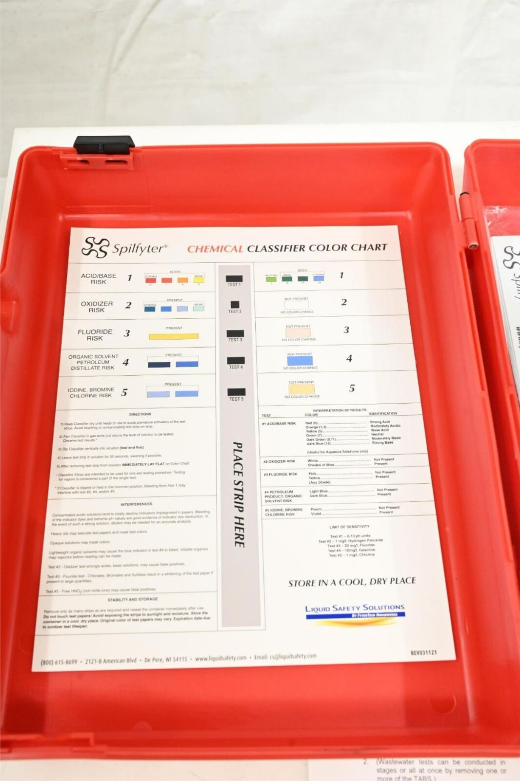 SPILFYTER 571020 Chemical Classifier Kit