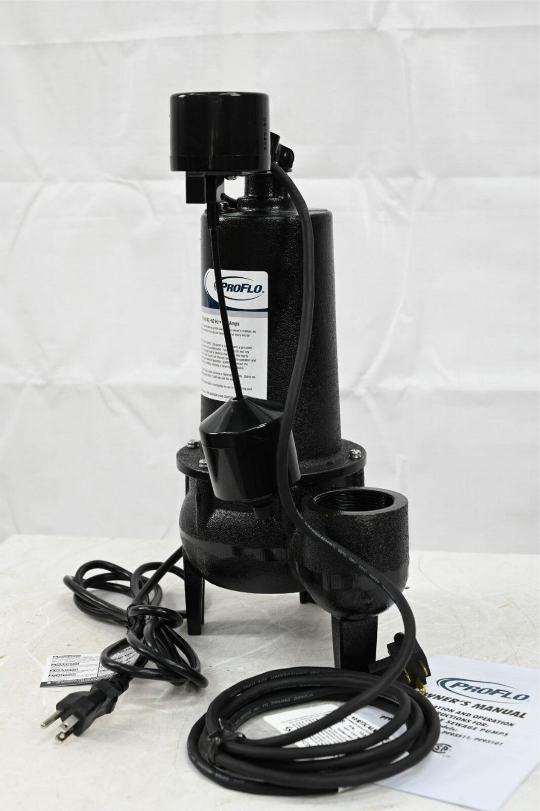 ProFlo PF93511 Cast Iron Sewage Pump, 1/2 Horsepower