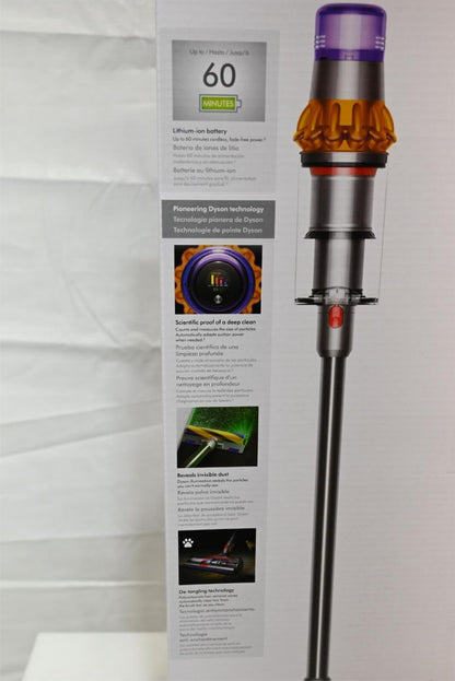 Dyson - V15 Detect Cordless Vacuum with 8 accessories - Yellow/Nickel