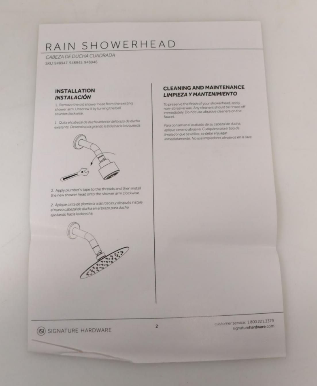 Signature Hardware 449715 Wide Modern Square Rain Shower Head (SCRATCHED)