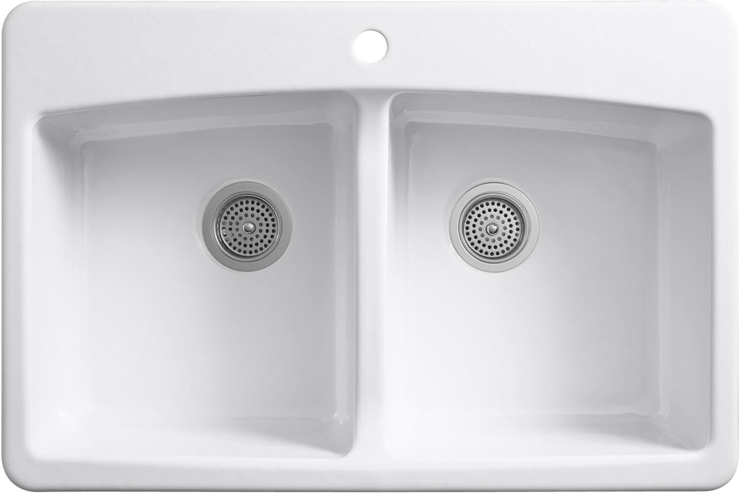 Kohler K-5846-1-0 Brookfield Double Basin Top-Mount Enameled Cast-Iron Kitchen S