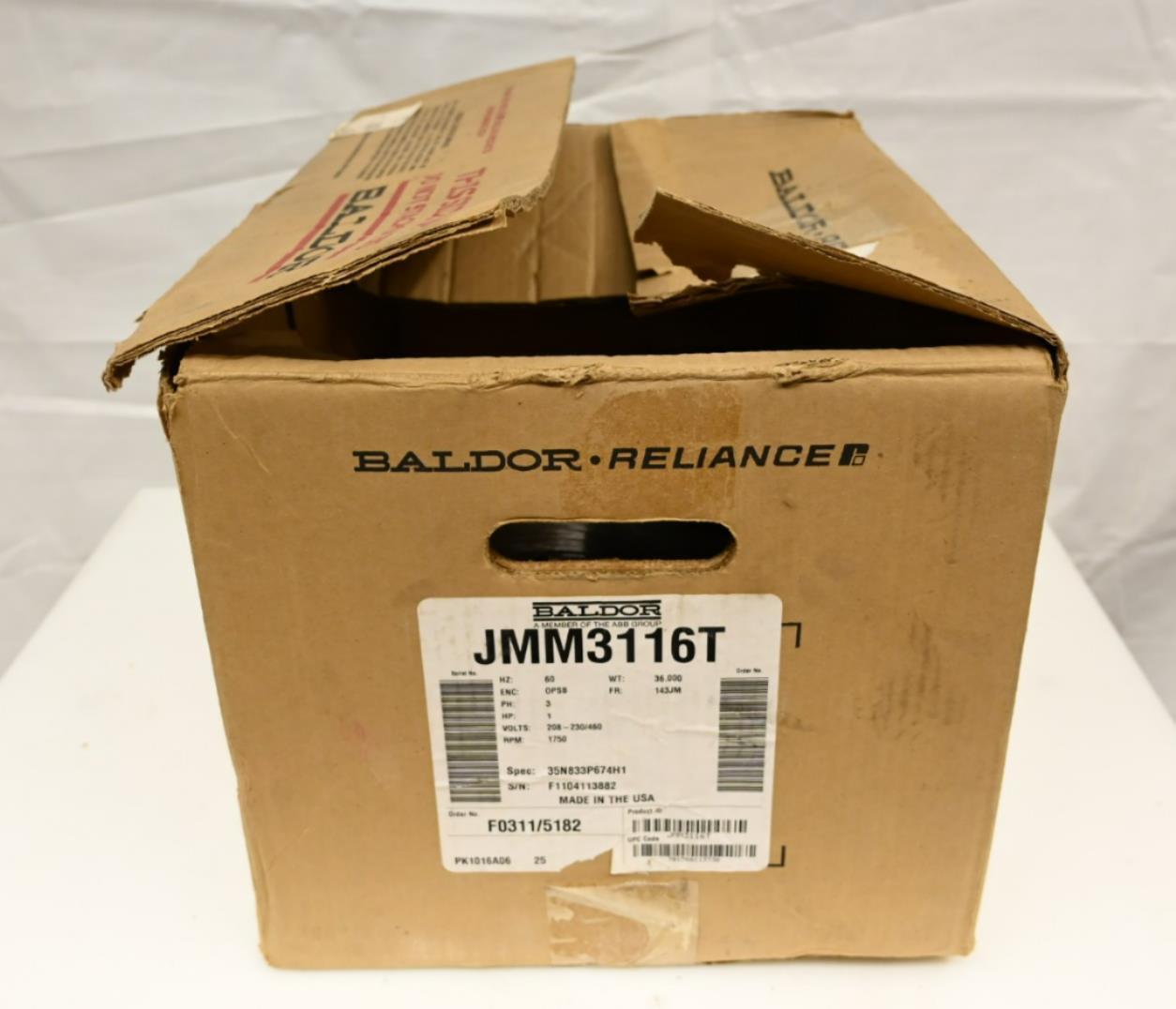 Baldor JMM3116T Foot Mounted, Close-Coupled Pump Motor, 60 Hz