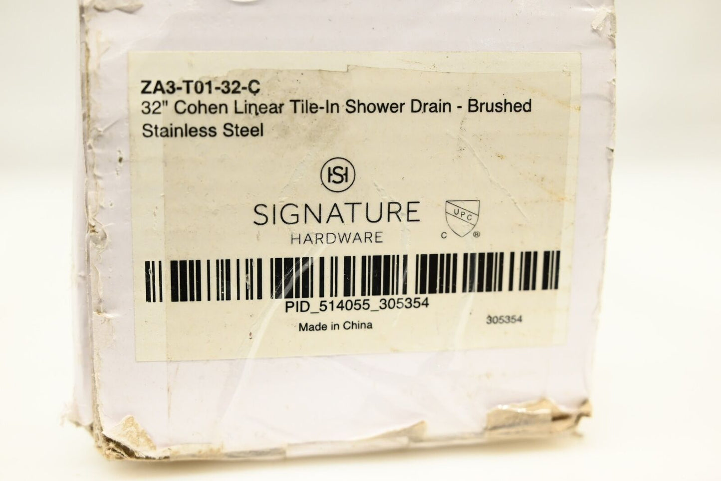 Signature Hardware ZA3-T01-32-C 32" Cohen Linear Tile-In Shower Drain, BSS