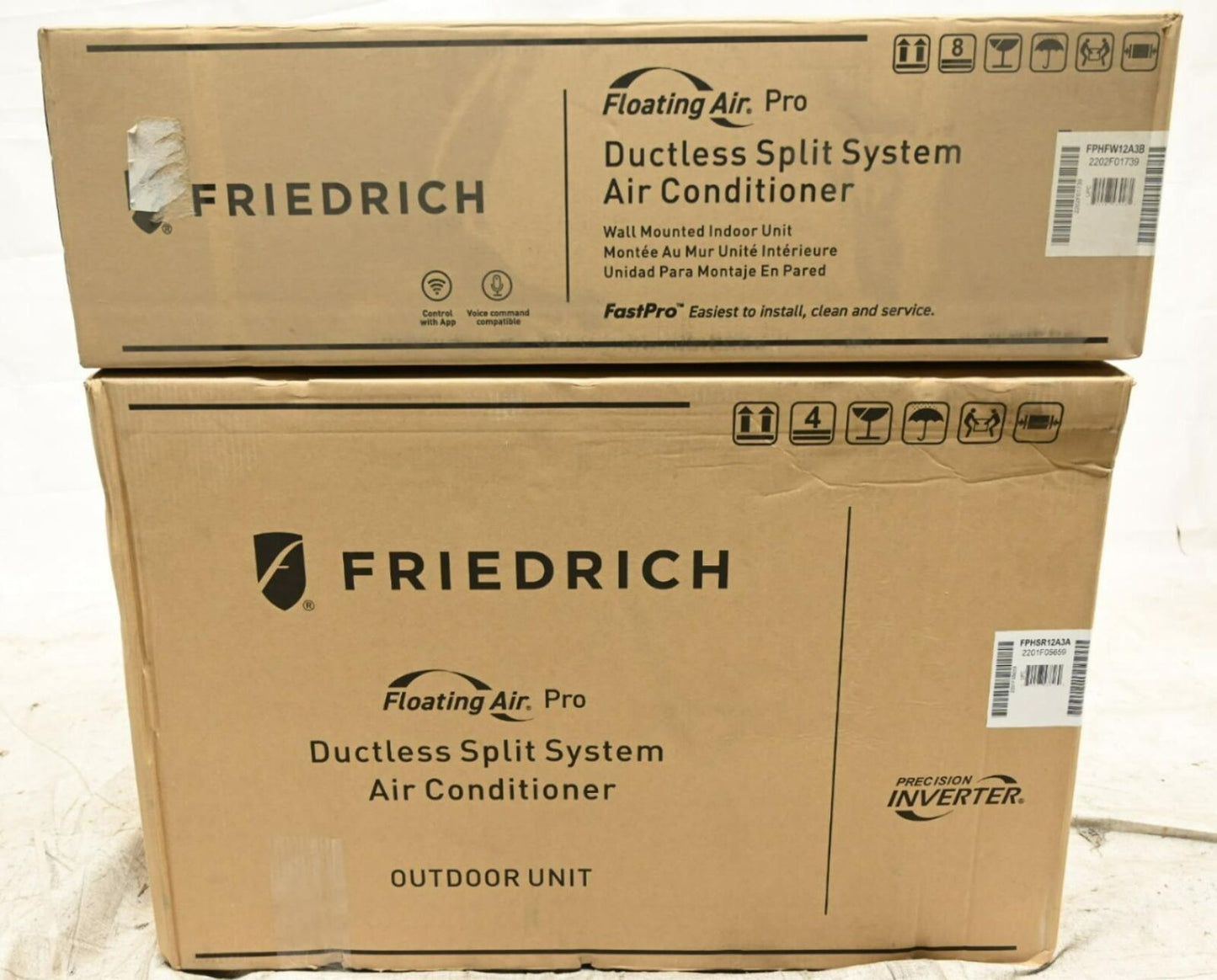 Friedrich FPHSR12A3A/FPHFW12A3B Single-Zone Split System w/Heat Pump, Indoor/Out