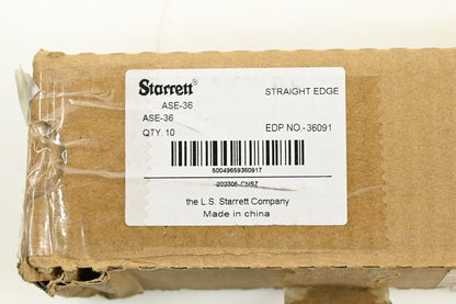 Starrett ASE-36 Aluminum Rule Straight Edge, 36", PK 10