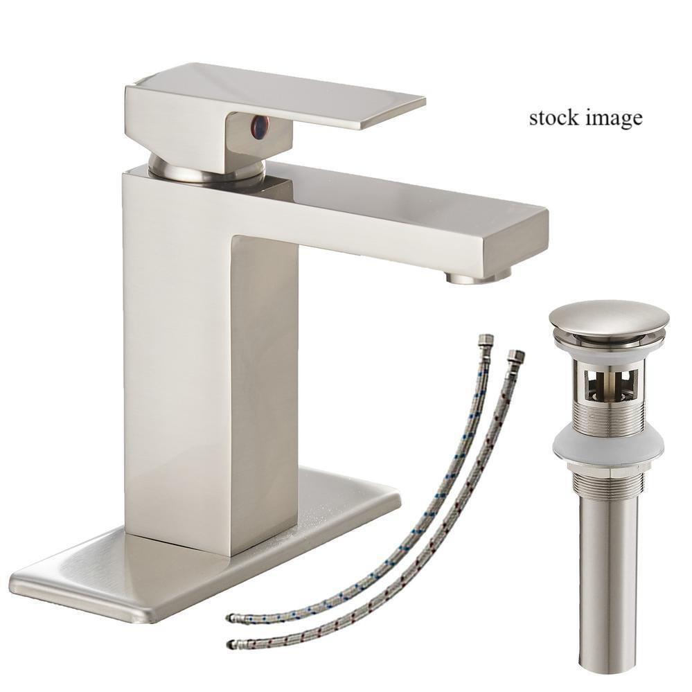 BWE A-96006-N-2 Single Hole 1-Handle Low-Arc Bathroom Faucet w/Pop-up Drain Ass.