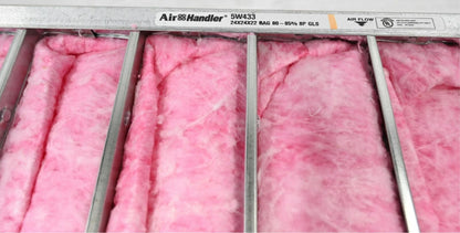 Air Handler 5W433 Pocket Air Filter, MERV 13, 24 Ht x 24 Wd x 22 Dp, Pink, PK 2