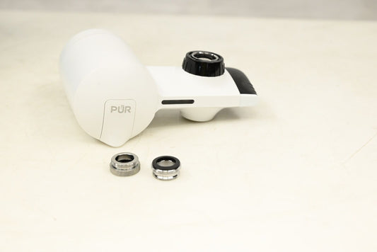 Pur Plus PFM244W Horizontal Faucet Mount Water Filtration System, Matte White