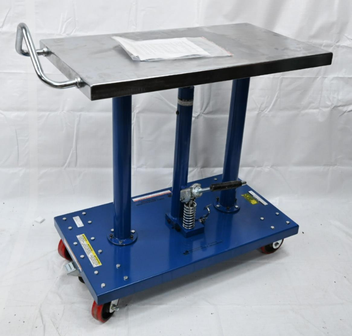 Vestil HT-10-2036A Manual Mobile Post-Lift Table, 1,000 lb Load Capacity