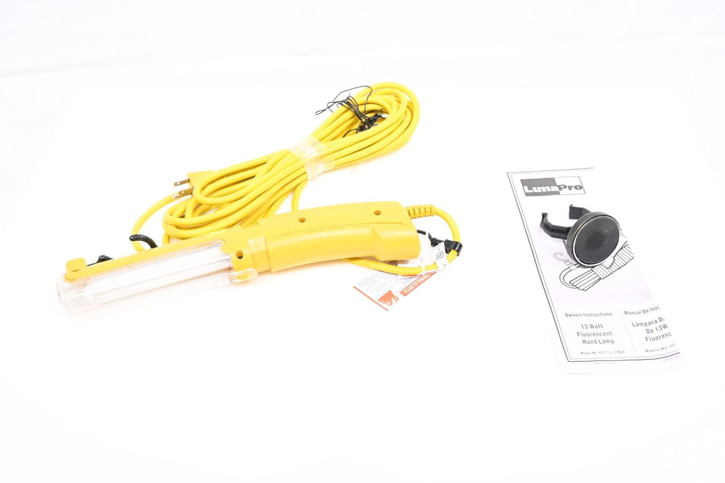 Lumapro 4XP72 Hand Lamp, 25 ft Power Cord Length, Yellow