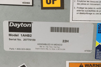 Dayton 1AHB2 Exhaust Fan, 42" Blade Diameter, Steel/Aluminum