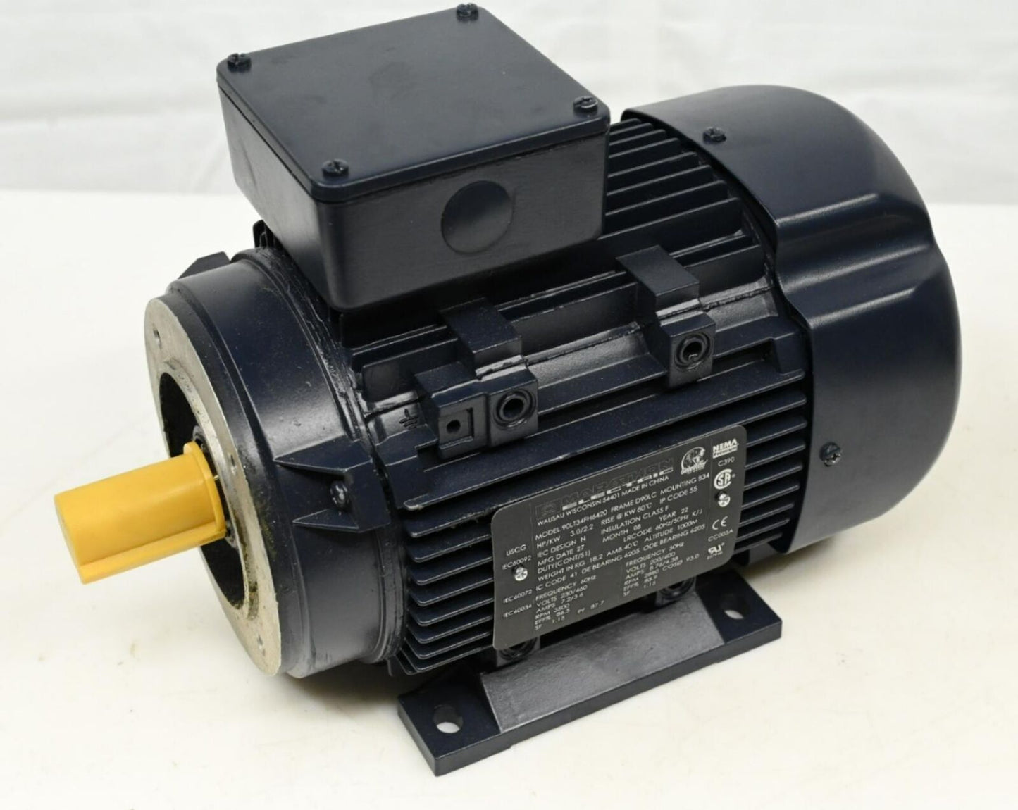 Marathon 090LT34FH6420 Metric Motor, Three Phase, 3,500 Nameplate RPM (DAMAGED)