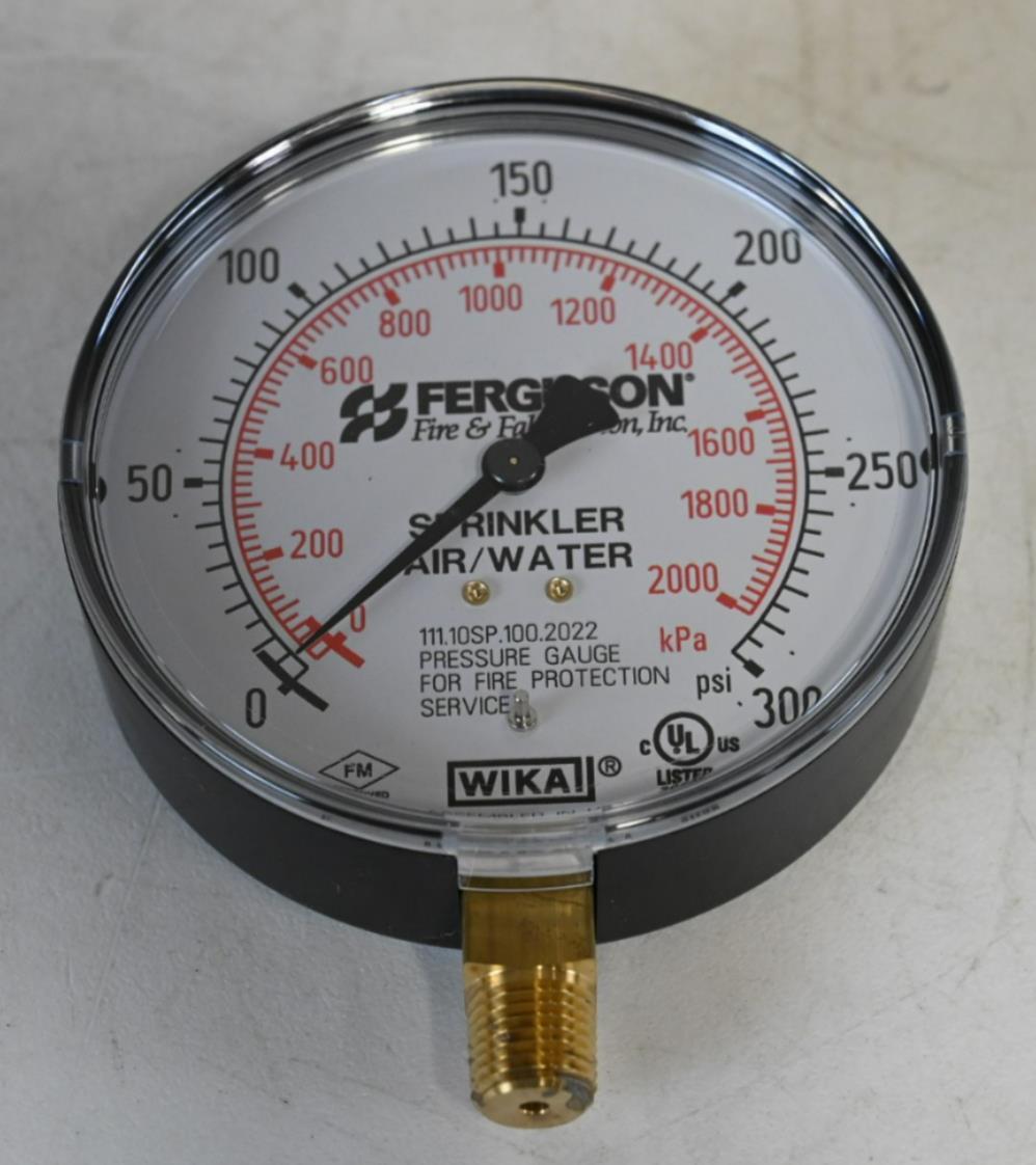 Wika 4280818, 300 psi Brass and Plastic Pressure Gauge