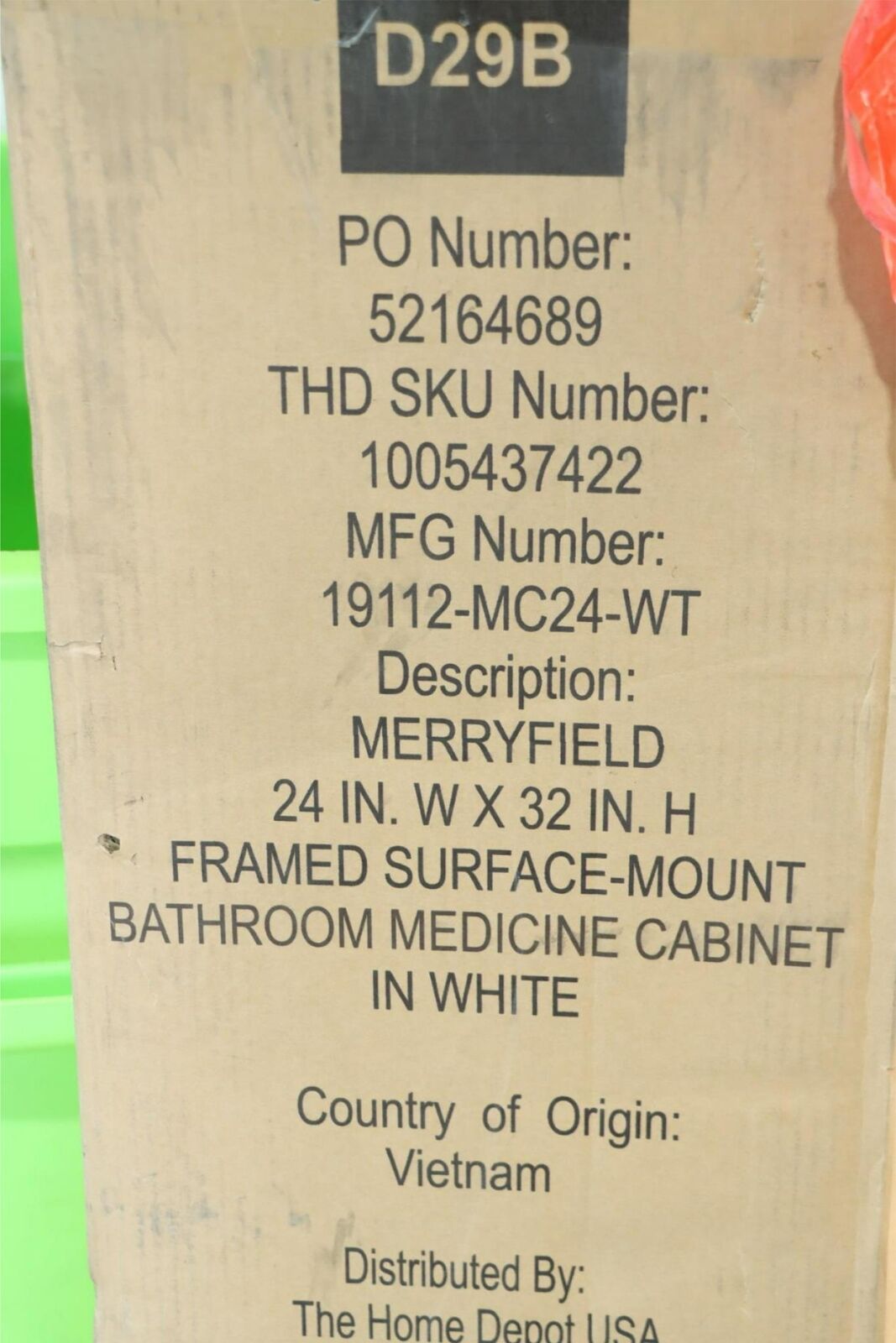 Home Decorators 19112-MC24-WT Merryfield Rectangular Medicine Cabinet w/Mirror