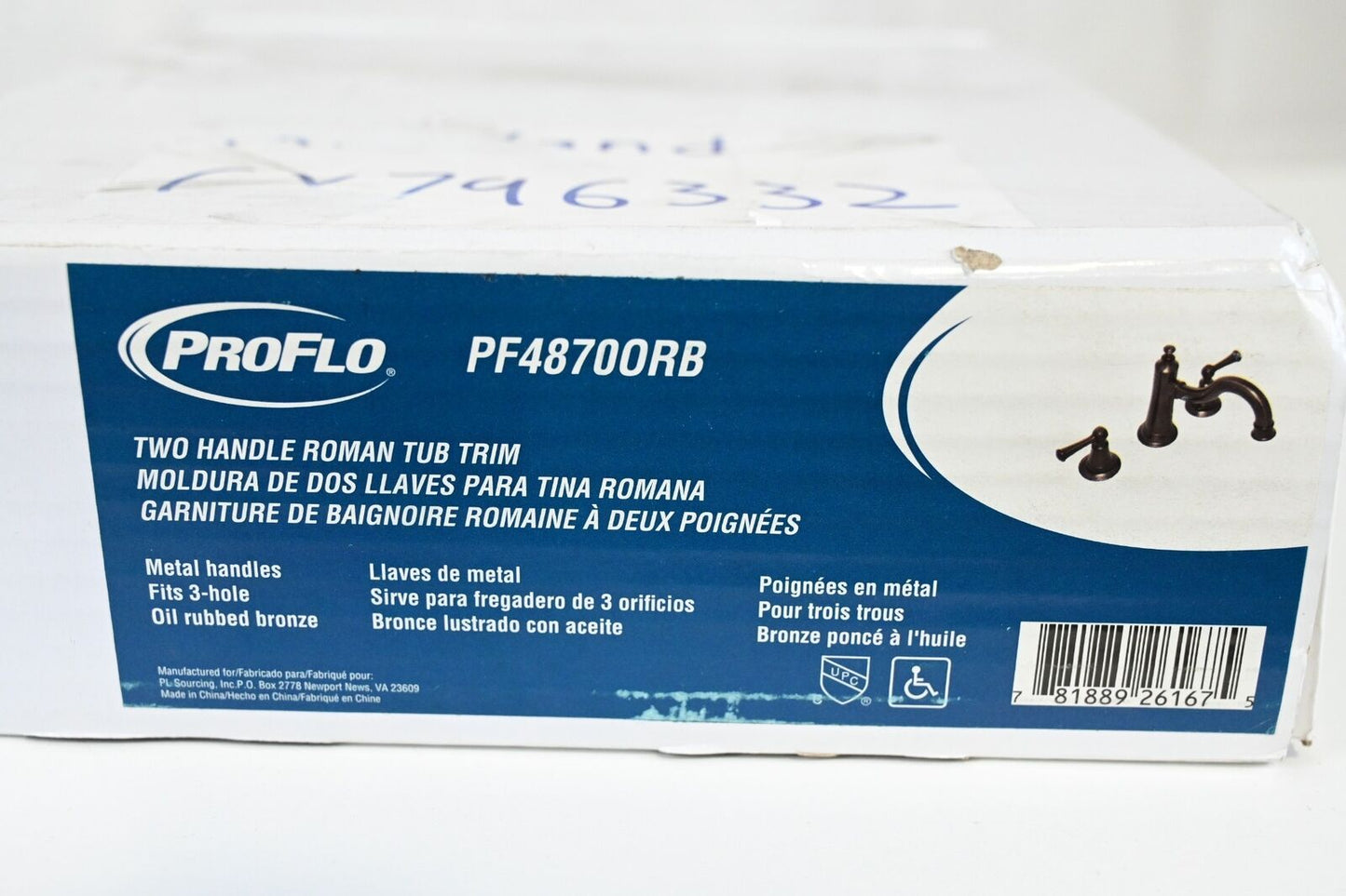 PROFLO PF4870ORB PROFLO 4800 Series Roman Tub Filler Trim Kit