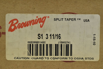 Browning Split Taper Bushing, Type S1 3-11/16 Bore