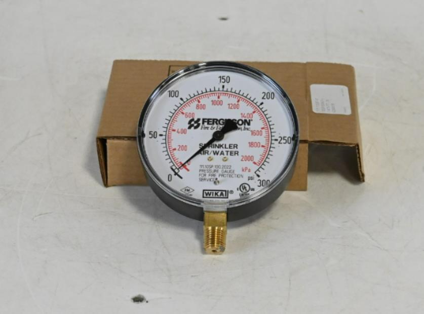 Wika 4280818, 300 psi Brass and Plastic Pressure Gauge