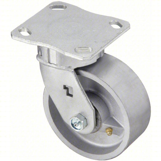 Kingpinless Plate Caster P25S-D060R-14, 6" Wheel Dia., Steel