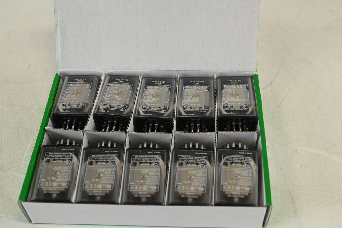 SCHNEIDER  Relay: Socket Mounted, 10 A Current Rating, 12V DC, 11 -Set of 10