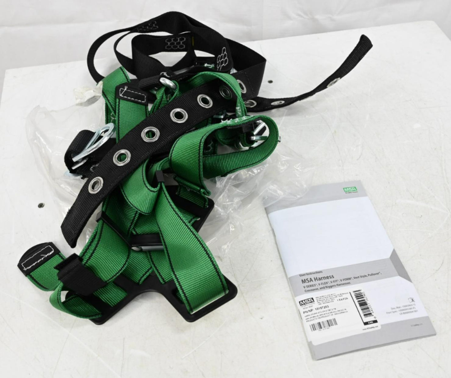 MSA 10197203 Full Body Harness Climbing, Vest Harness, Back/Chest, SS, Green