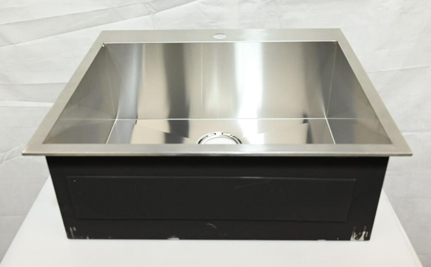 Akdy KS0095 Handmade Drop-in Stainless Steel Single Bowl Kitchen Sink w/Dr. Rack