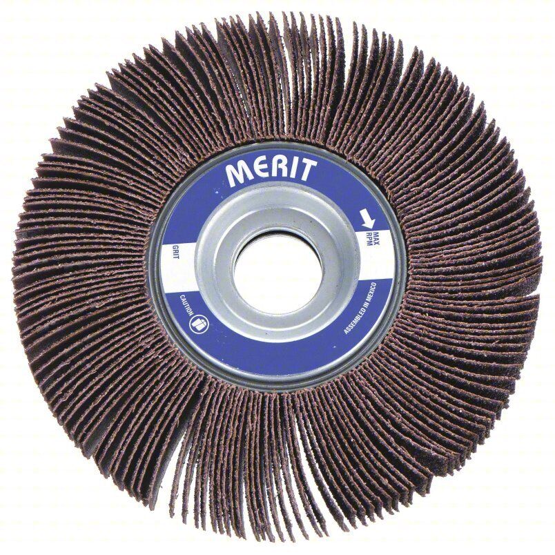 Merit 08834122024 Unmounted Flap Wheel (MiniWheel), 60 Grit, 12,000 RPM, PK 10